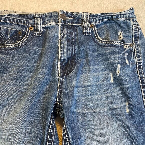 CJ Black Men's Jeans 32x30 Distressed Blue Denim Straight Leg 100% Cotton Pocket - Picture 15 of 16